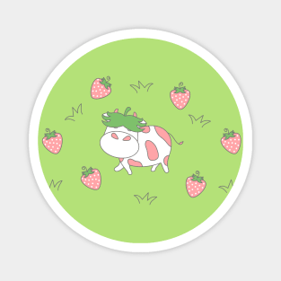 Happy Strawberry Cow Magnet